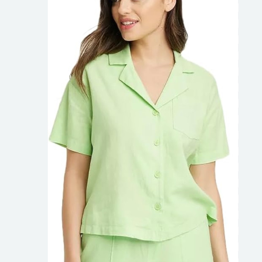 A New Day button down green top size large NWT